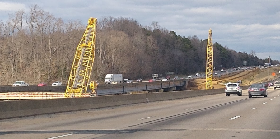 I-95 bridge over Rappahannock River under construction in January, 2020