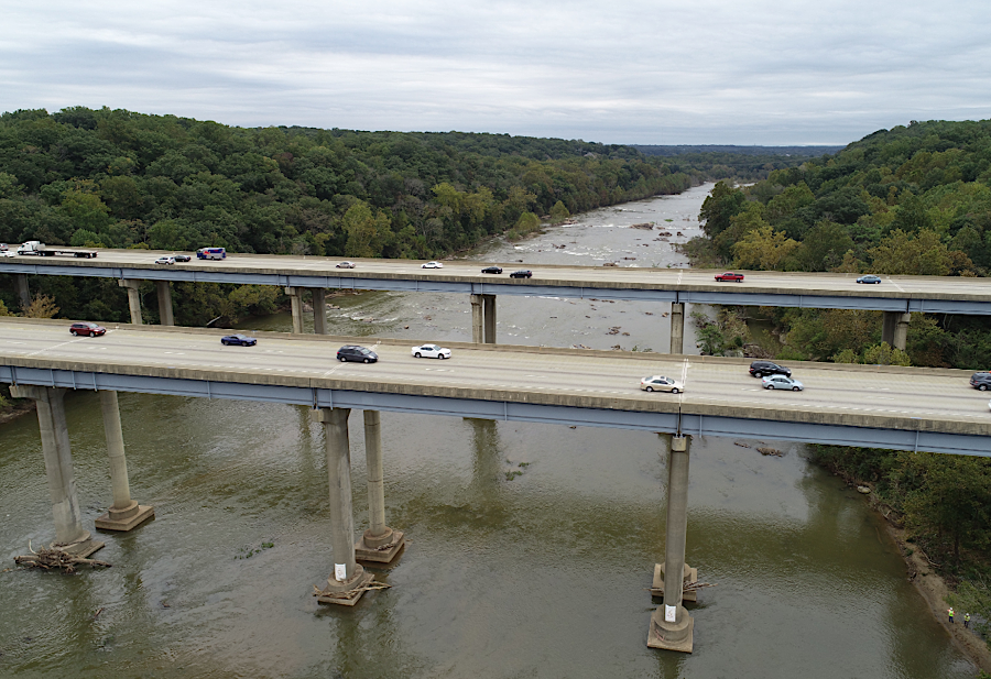 I-95 bridge over Rappahannock River in 2018, before addition of northbound and southbound lanes