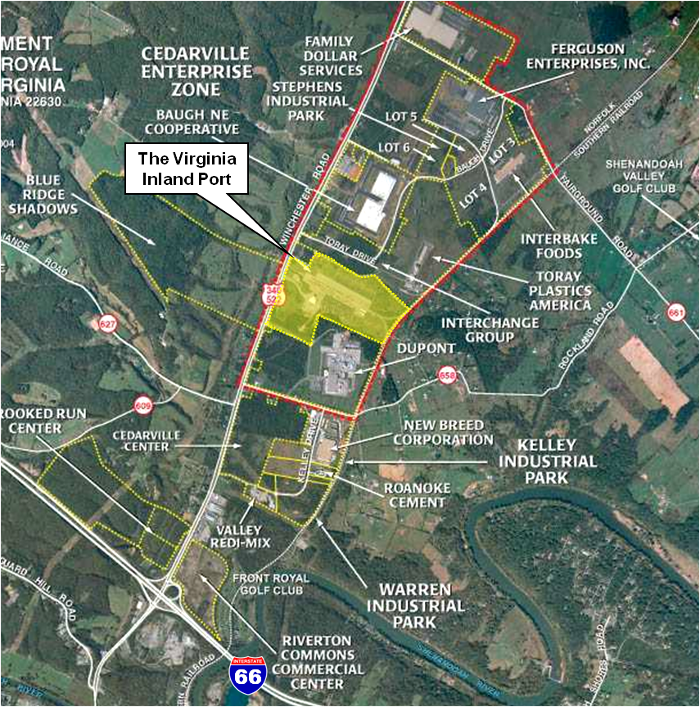 the Virginia Inland Port (VIP) supports roughly 40 distribution centers that supply Northern Virginia and the Shenandoah Valley, after containers are delivered by rail from Hampton Roads