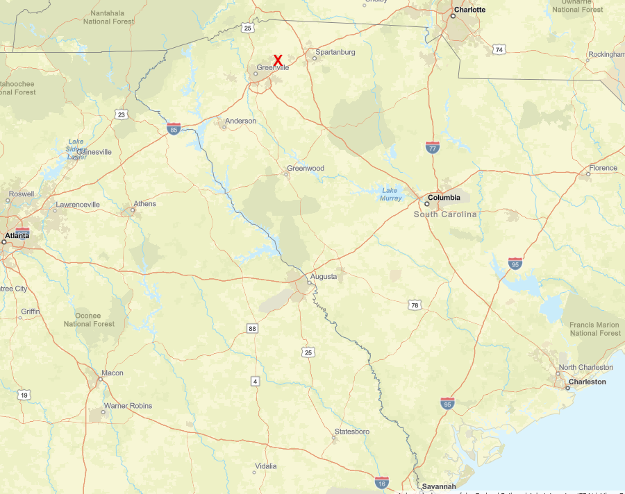 South Carolina built Inland Port Greer (red X) in 2013 after BMW committed to be the anchor tenant