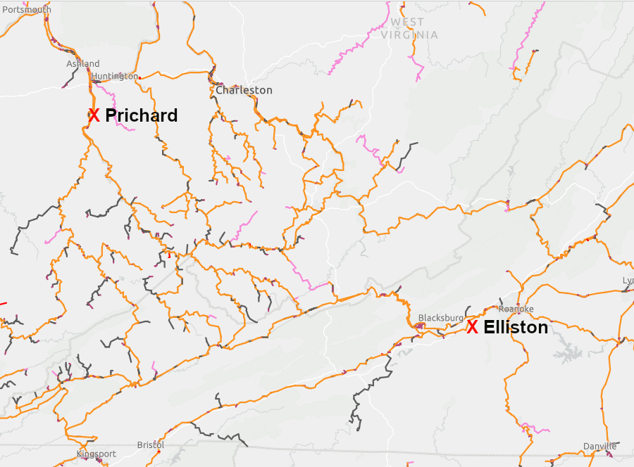 the proposed intermodal facility at Elliston was never built, and the Heartland Intermodal Gateway at Prichard failed