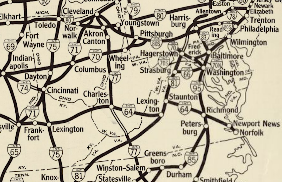 the Interstate Highway System as proposed in 1958