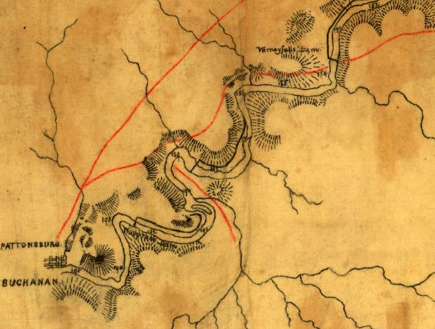 upstream end of the James River and Kanawha Canal at Buchanan, 1863