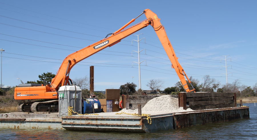 sanctuary oyster reefs were constructed in the Lafayette River as mitigation for the Craney Island Eastward Expansion project