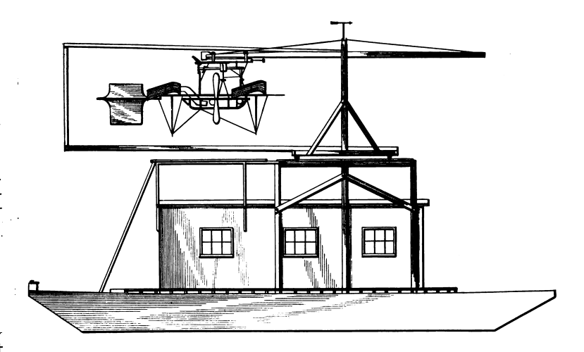 Langley modified a houseboat into the first aircraft carrier