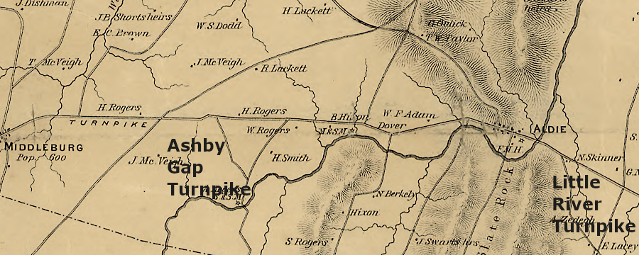 the Little River Turnpike connected Alexandria to the Blue Bridge at Aldie
