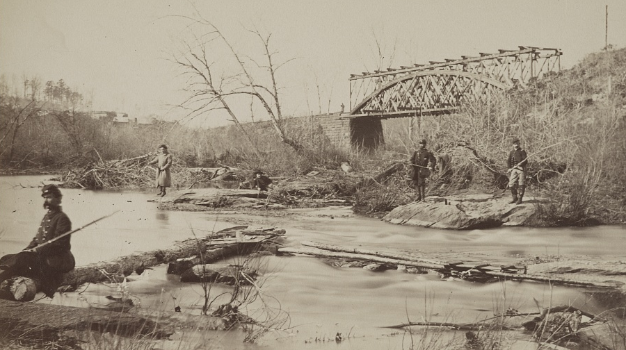 the Union side rebuilt the Orange and Alexandria Railroad bridge over Bull Run