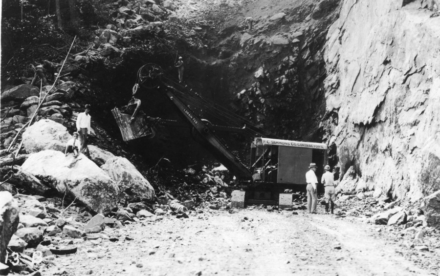 tunnel at Mary's Rock on Skyline Drive, under construction