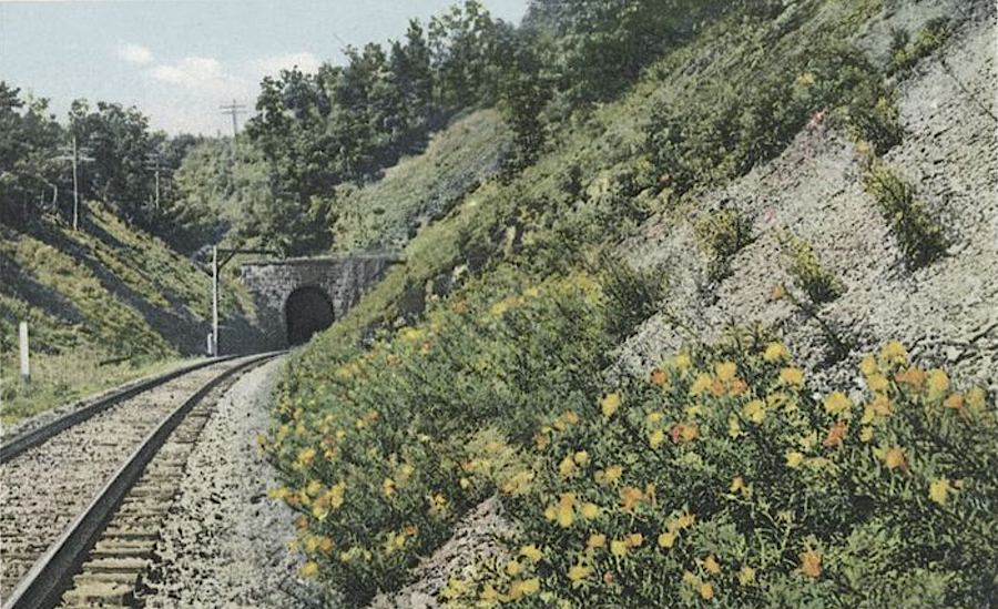 the Mason Tunnel constructed by the James River and Kanawha Canal was expanded by the Richmond and Allegheny Railroad
