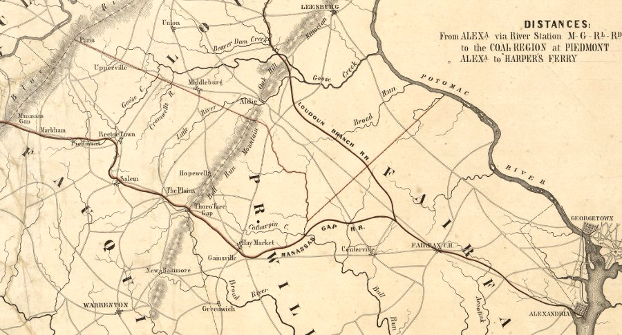 the Manassas Gap Railroad proposed a branch through Loudoun County, but that potential competitor to the Alexandria, Loudoun and Hampshire Railroad was never built