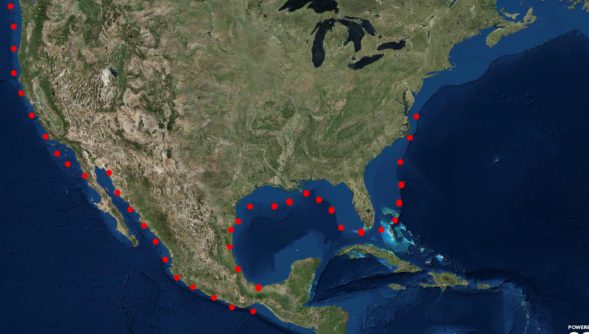 ancestors of the first Virginians may have followed the Pacific Ocean shoreline, then walked along the Gulf of Mexico and Atlantic Ocean shorelines when sea levels were 300 feet lower