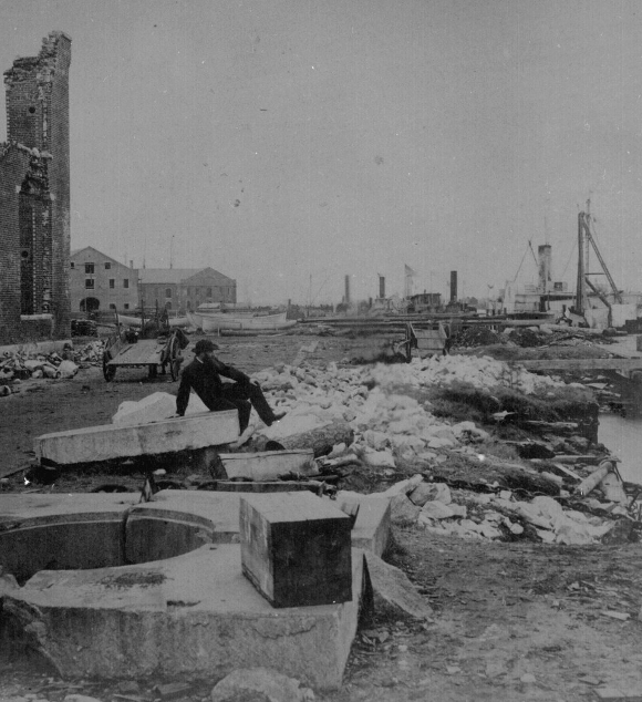 the Norfolk Navy Yard - in Portsmouth, not Norfolk - was destroyed by Federal forces in 1861 and then by Confederate forces evacuating in 1862