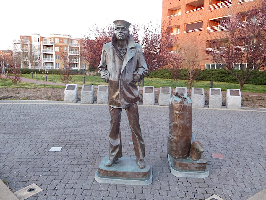 Norfolk honors its nautical history with a statue of a sailor at Freemason Harbor
