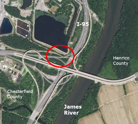 to reduce construction costs, the ramp that would have allowed southbound I-95 traffic to access the Pocahontas Parkway was never built