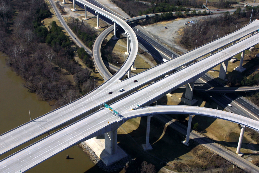 the Pocahontas Parkway interchange with I-95