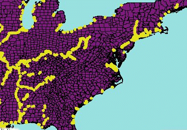 inland ports in West Virginia, Tennessee, main stem of Ohio River