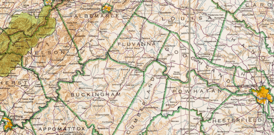 road connections from Richmond to Charlottesville and Lynchburg were equally good in 1956, prior to the Interstate Highway System