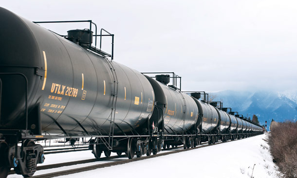 tanker cars in Virginia carry refined petroleum products, but in other states railroads are successfully competing with pipelines to transport crude oil from new fields to refineries
