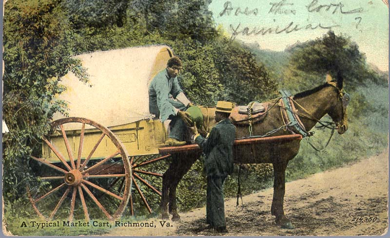 horse-drawn carts and dirt roads were a common sight around Richmond in 1911