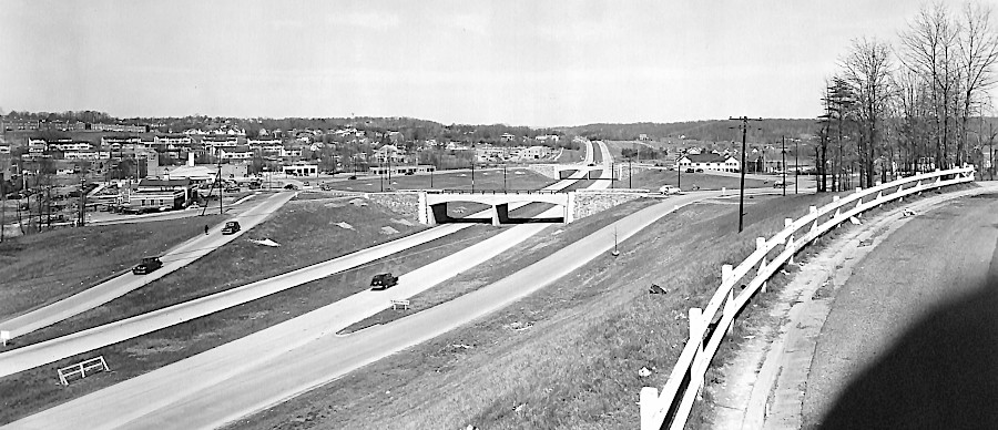 in 1950, all 17 miles of the Shirley Highway were open as a four-lane, limited access highway