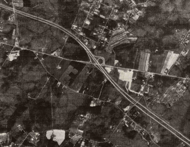 Short Pump in 1974, a rural area named after gas station with a short handle at intersection of Route 250 and I-64