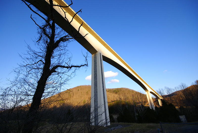 the Smart Road bridge over Wilson Creek in Montgomery County is now the second-highest highway bridge in Virginia