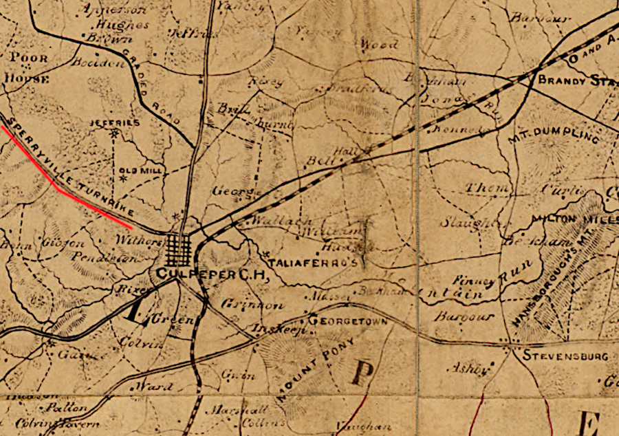 Page Valley farmers could use the Sperryville Turnpike to cross the Blue Ridge and get to the Orange and Alexandria Railroad at Culpeper