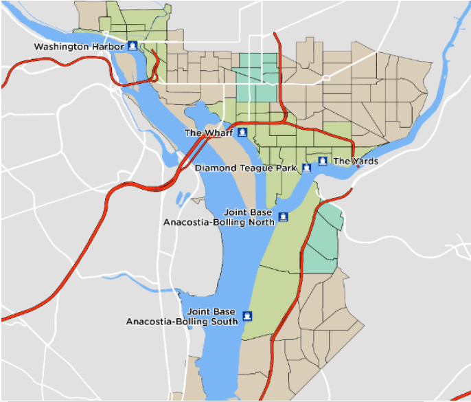 most potential users of the proposed commuter ferry were interested in getting to Traffic Analysis Zones (TAZ's) close to Joint Base Anacostia-Bolling