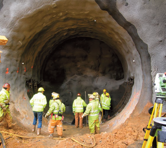 initial construction of a tunnel at Tysons