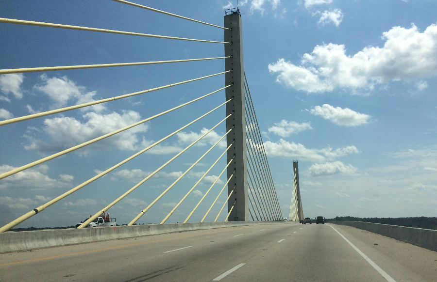the Varina-Enon Bridge, carrying I-295 across the James River, was the second cable-stayed bridge constructed in the United States