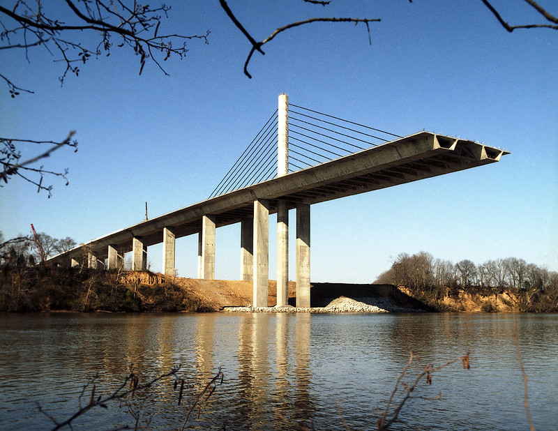 the Varina-Enon Bridge, completed in 1990, was the second major concrete cable-stayed highway bridge built in the United States