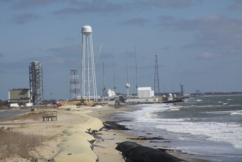 the Corps of Engineers extended a seawall about 1,500 feet in 2011 to protect the launch pads at the southern end of Wallops Island