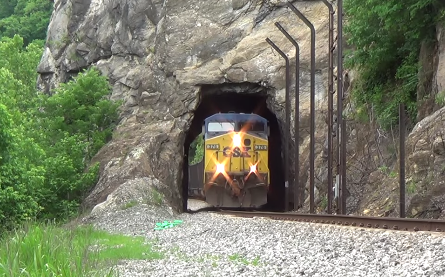 CSX trains loaded with coal still pass through the Wasp Rock tunnel near Buchanan