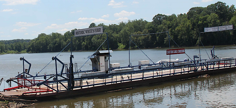White's Ferry was two boats, bound together and pulled along a cable to cross the Potomac River
