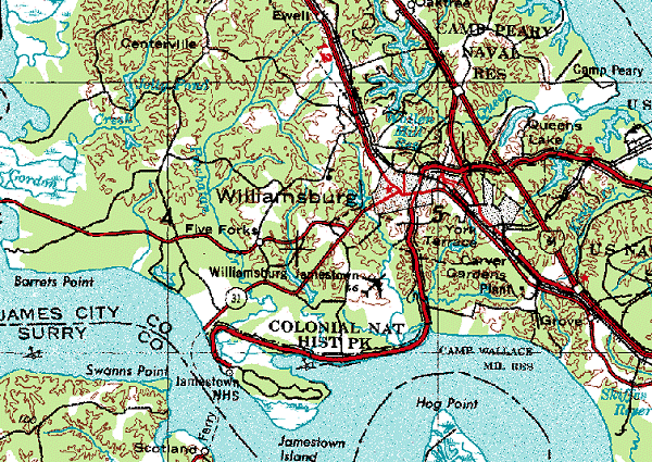 Williamsburg topography