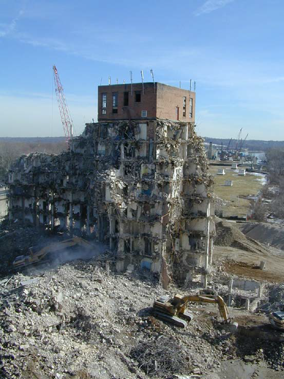 demolition of Hunting Tower (February, 2003) to allow widening of the Virginia approach