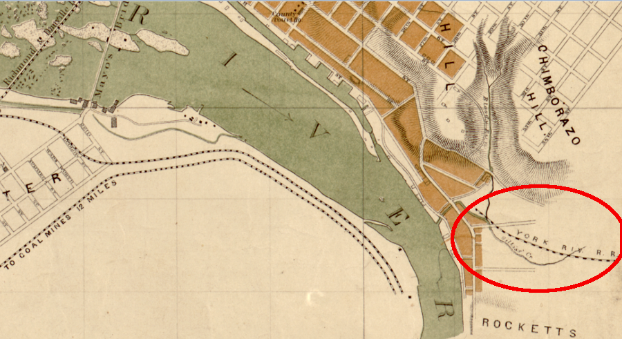 the Richmond and York River Railroad started operations in 1861 with no connection to another railroad in Richmond, but after the Civil War it was linked to the Richmond and Danville Railroad and became a major route for shipping cotton to the deeper-water port at West Point