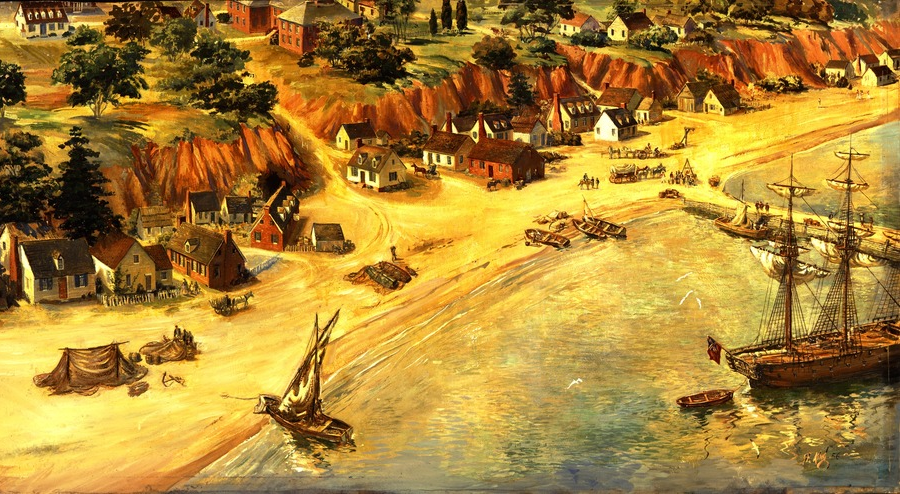 colonial waterfronts were industrial areas of a town, with wharves and warehouses