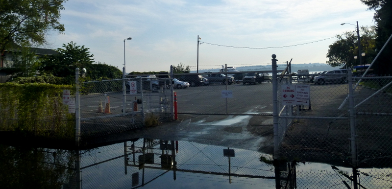 Old Dominion Boat Club parking lot on edge of the Potomac River in 2013