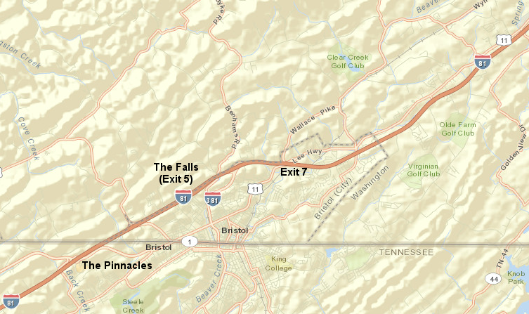 proposed new commercial development near Bristol is concentrated on I-81 exits, not downtown... and jurisdictions compete for tax revenues