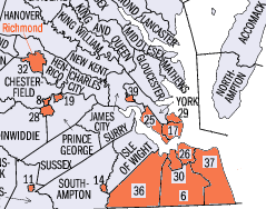 cities in Southeastern Virginia