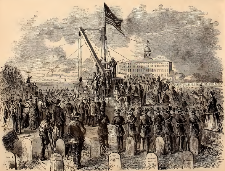 laying the cornerstone of the Soldier's Monument at Hampton, Virginia (October 8, 1867)