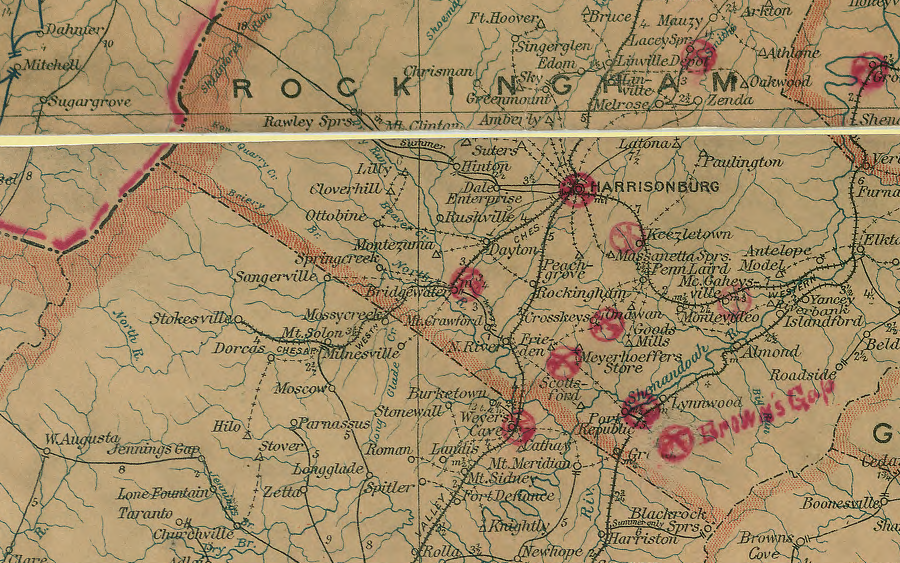 Harrisonburg was served by two railroads in 1906