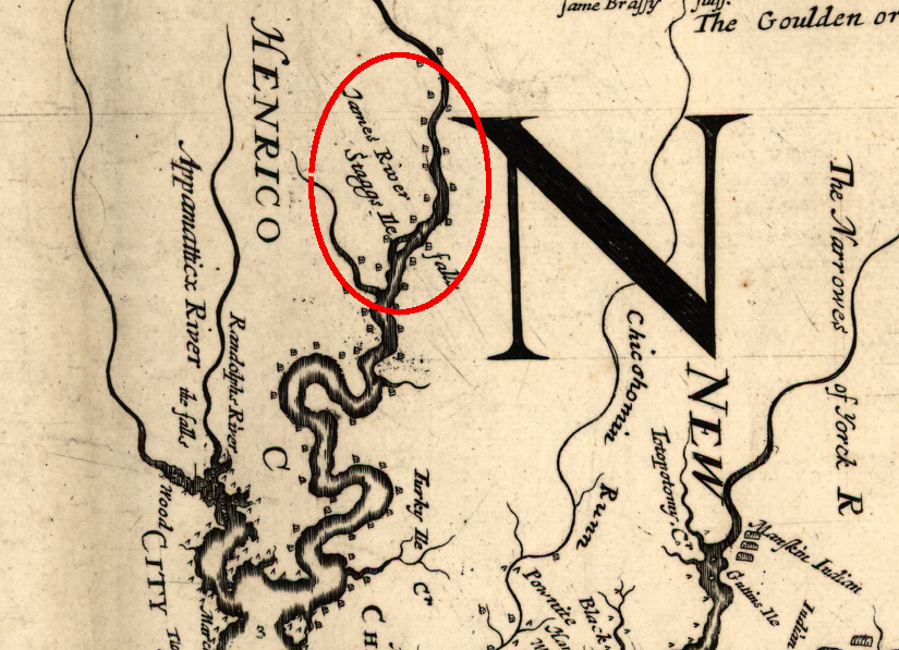 by 1670, the former town of Powhatan was no longer named on a map