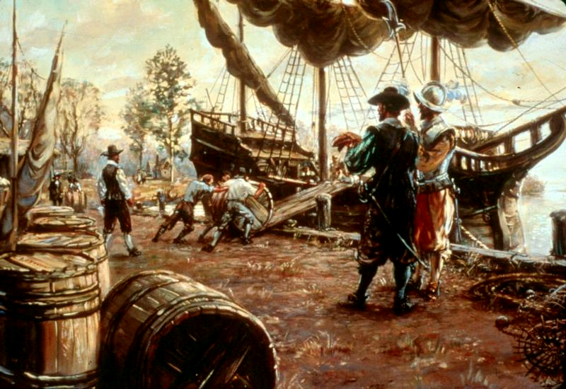 Jamestown was an international port throughout its entire existence, exporting hogsheads of tobacco and importing textiles, metal tools, and other manufactured goods