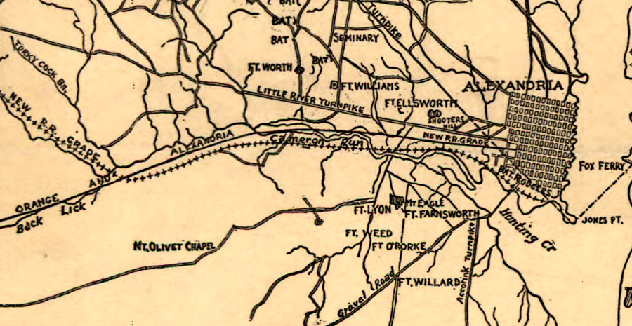 investors planned for the Manassas Gap Railroad to have its own, separate track from Alexandria rather than use the Orange and Alexandria Railroad