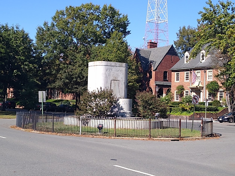 the remnant of the Mathew Fontaine Maury monument in October, 2020