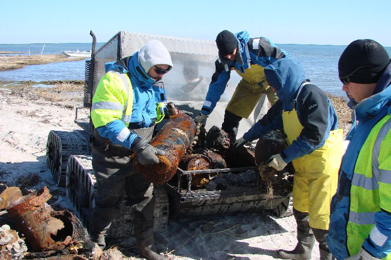 unexploded ordinance litters the marshes at Poquoson