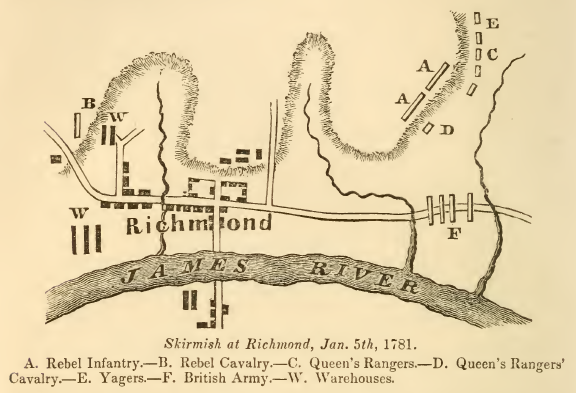 Benjamin Arnold burned the public buildings in Richmond in January, 1781