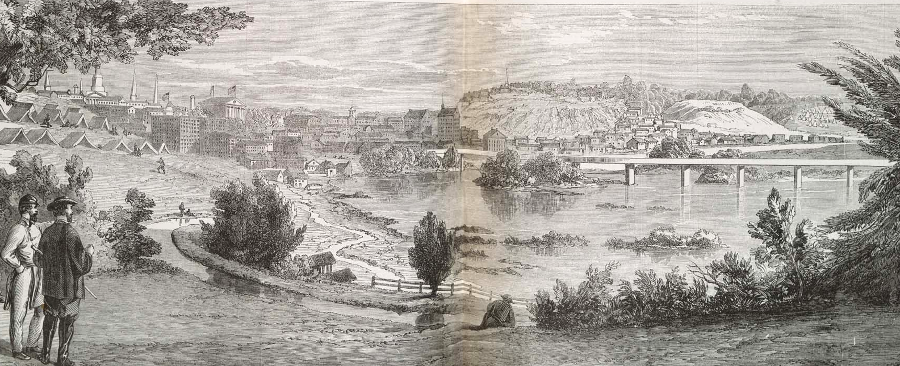 the James River and Kanawha Canal brought coal on boats and also provided waterpower directly to the Tredegar Iron Works